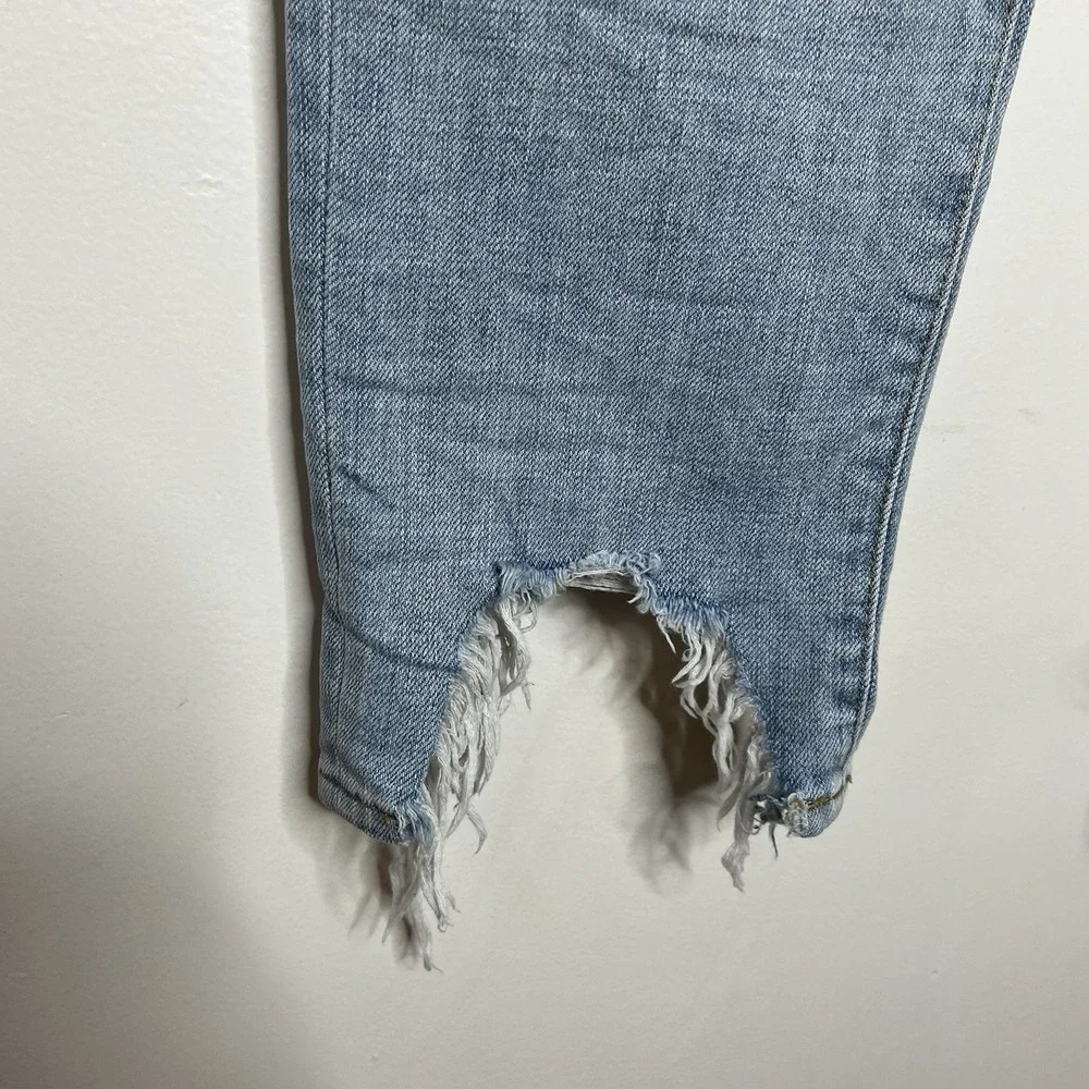 L'Agence High Line Skinny Jeans Womens Size 27 Stretch Distressed Light Wash